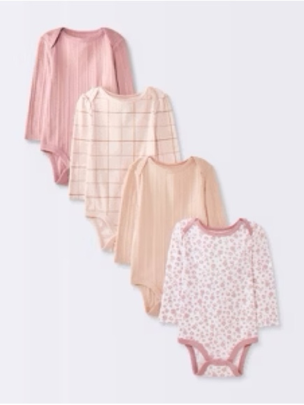 Cloud Island Baby Girls' 4-Pack Long-Sleeve Bodysuit Set